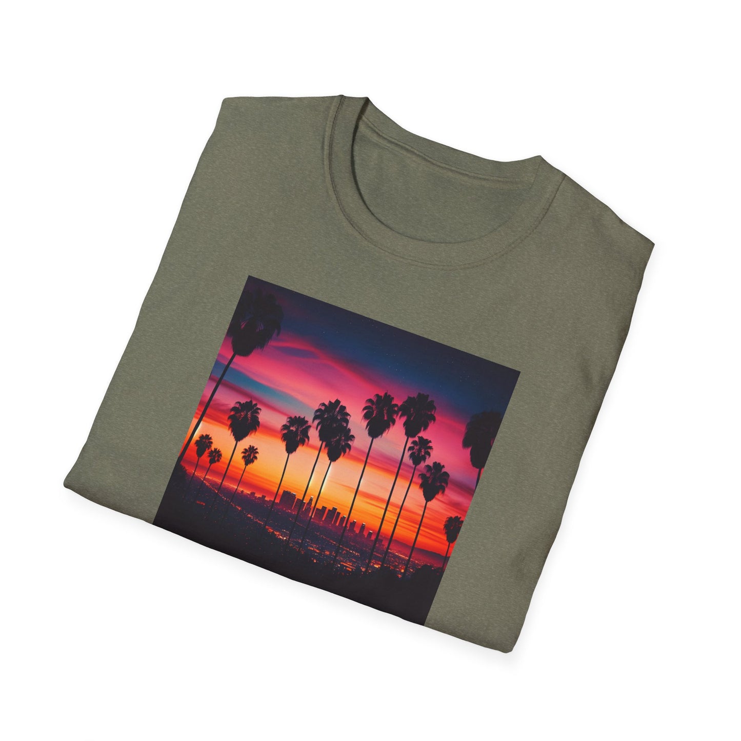 SUNSET PALM TREE Heavy Cotton Tee