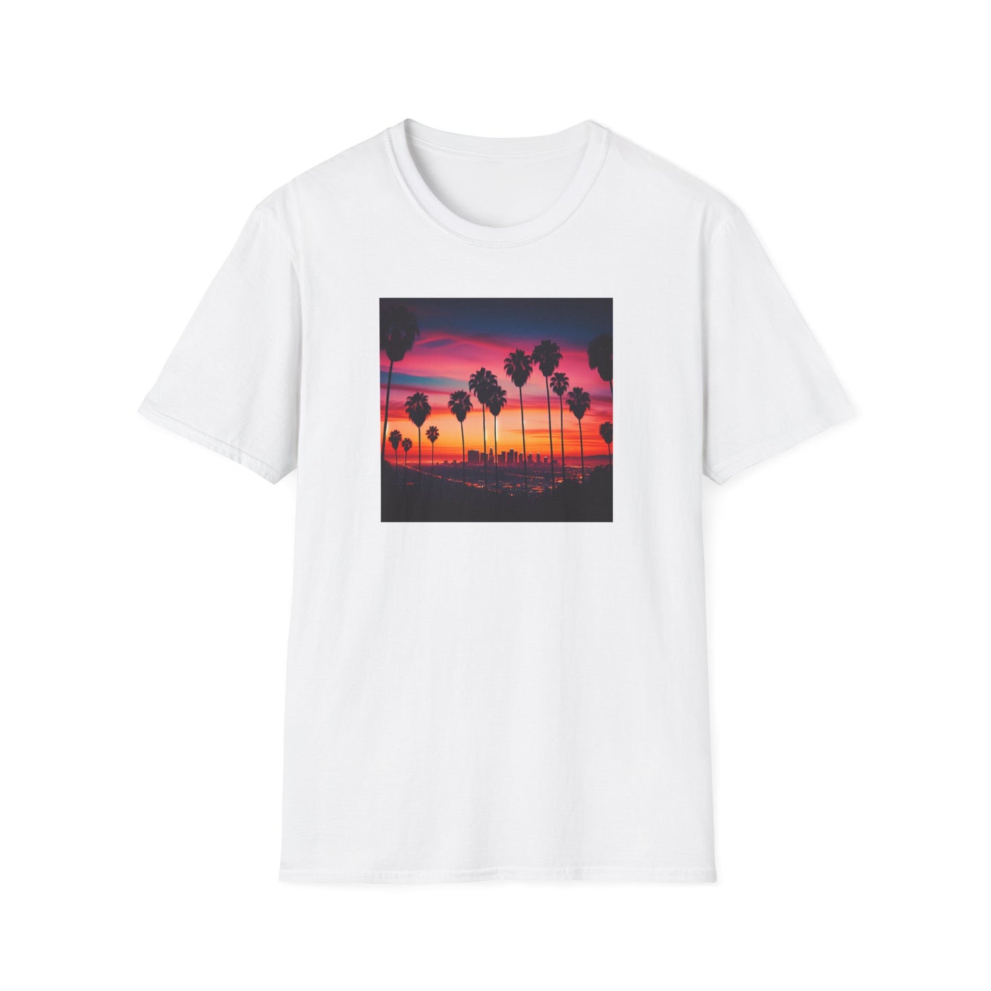 SUNSET PALM TREE Heavy Cotton Tee