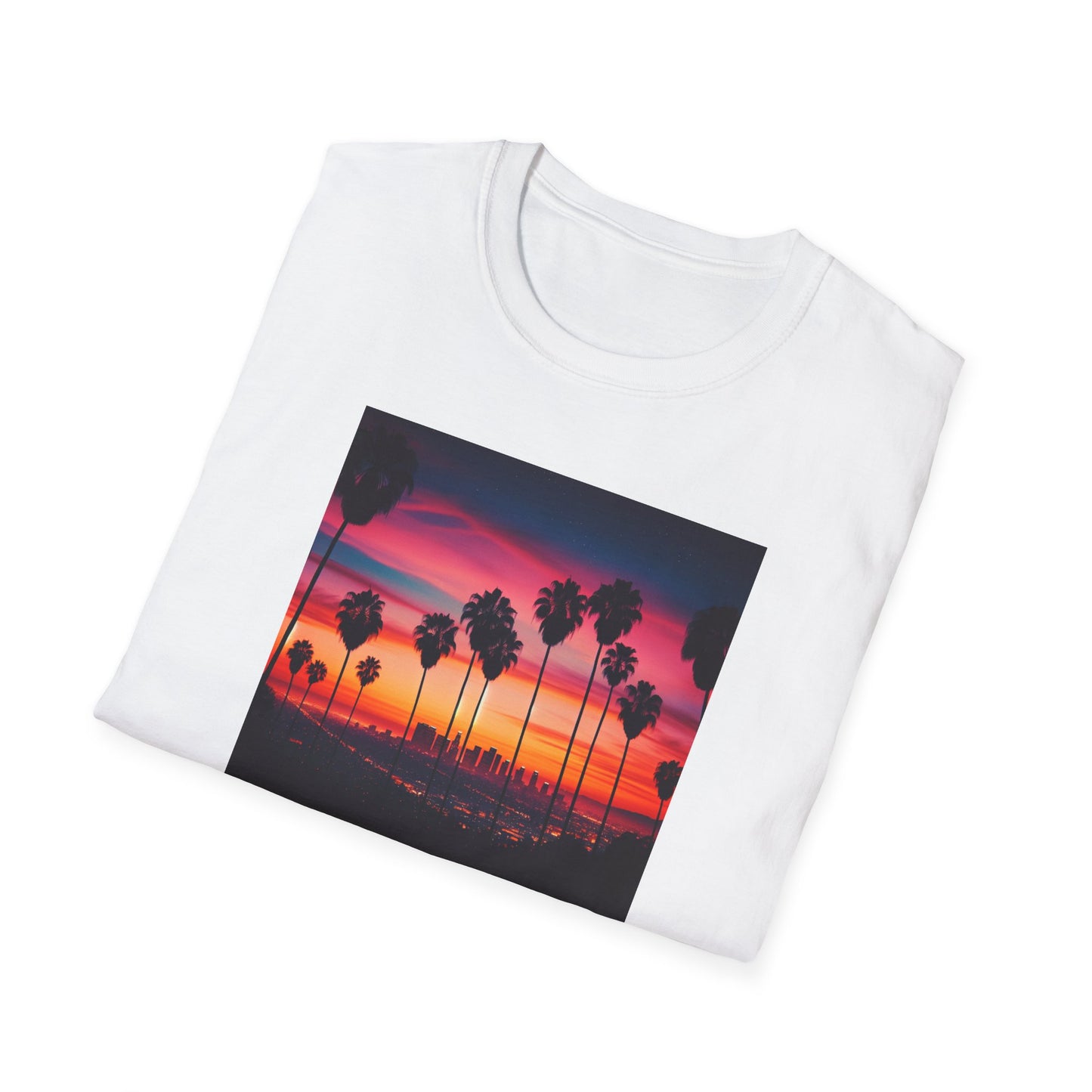 SUNSET PALM TREE Heavy Cotton Tee