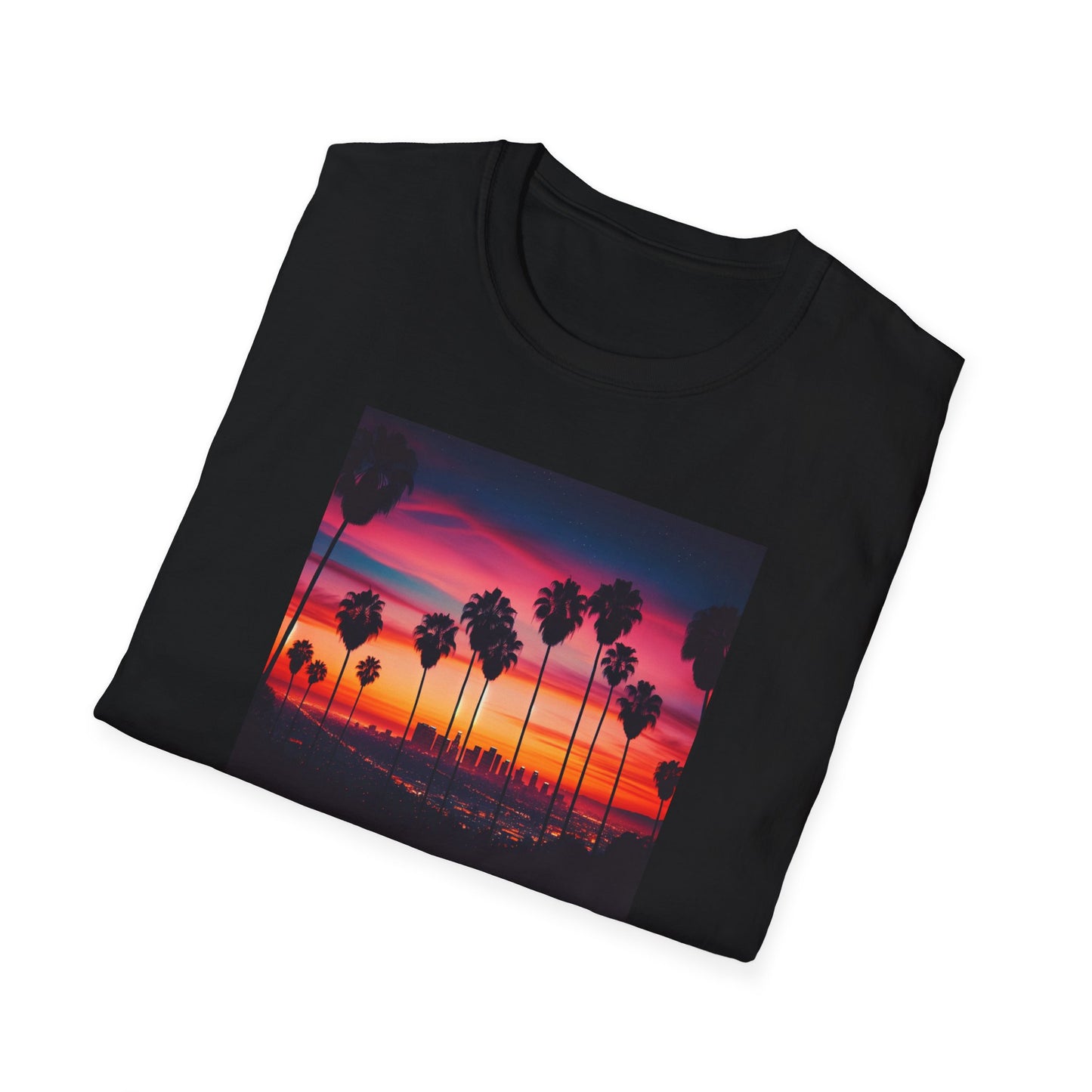 SUNSET PALM TREE Heavy Cotton Tee