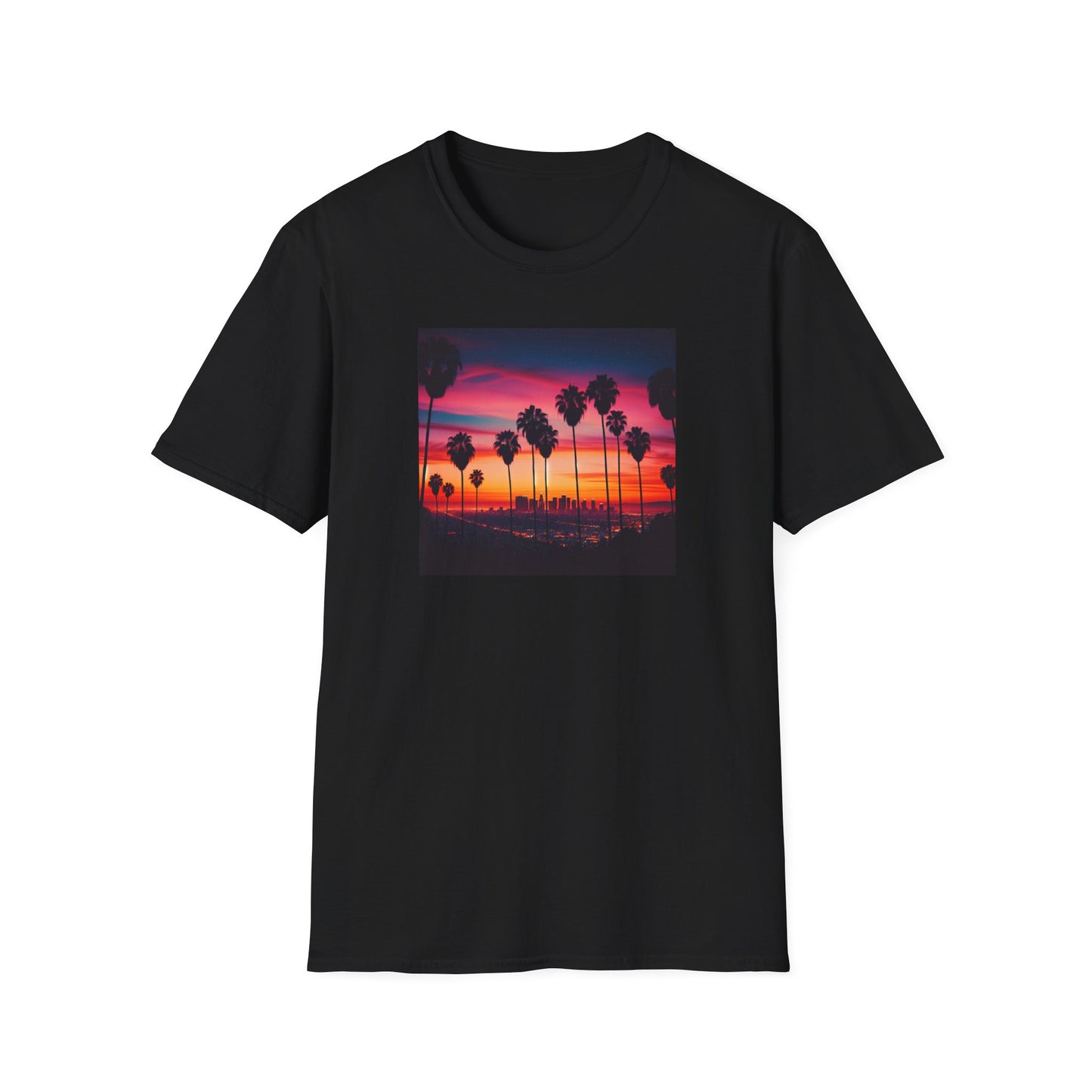 SUNSET PALM TREE Heavy Cotton Tee